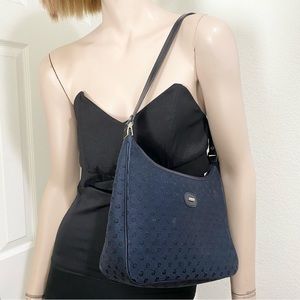 Vintage Pierre Cardin Navy Blue Signature Logo Shoulder Bag